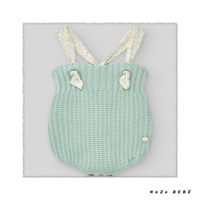Ranita para bebé en color verde agua. Colección Aleli. Marca Paz Rodríguez. Nueva Temporada Verano 2024.