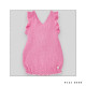 Pelele para bebé niña en color rosa chicle/blanco. Colección Arcoiris. Marca Paz Rodríguez. Nueva Temporada Verano 2024.