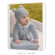 Conjunto de peto para niño en gris perla. Colección Pulgarcito. Marca Paz Rodríguez. Temporada Invierno 2025.