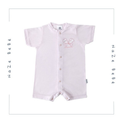Pijama corto de tencel para bebé en dos colores. Colección Ratoncitos. Marca Cambrass. Temporada Verano 2024.