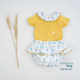 Conjunto braguita volante PÁJAROS y FLORES Pangasa Baby
