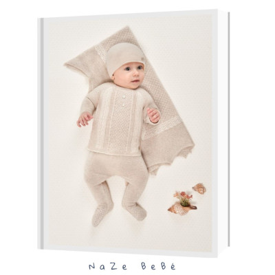 Conjunto de polaina para bebé niño en color natural/beige. Colección Area. Marca Paz Rodríguez. Nueva Colección.