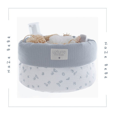 Cesta de aseo para bebé en tres colores. Colección Flavia. Marca Uzturre. Nuevas Colecciones.