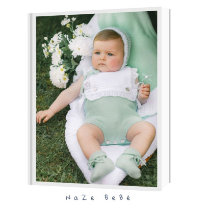 Ranita para bebé en color verde agua/blanco. Colección Eido. Marca Paz Rodríguez. Nueva Colección.
