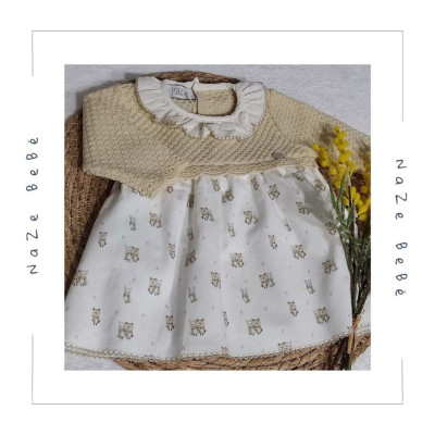Vestido con braga bebé niña MEL Paz Rodríguez