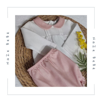 Conjunto braguita motas bebé niña Babidu