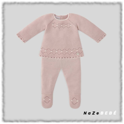 Conjunto polaina bebé niña PROMESA Paz Rodríguez.