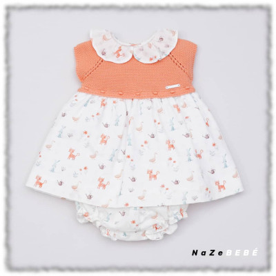 Vestido con braga bebé niña TIGRE Pangasa Baby.