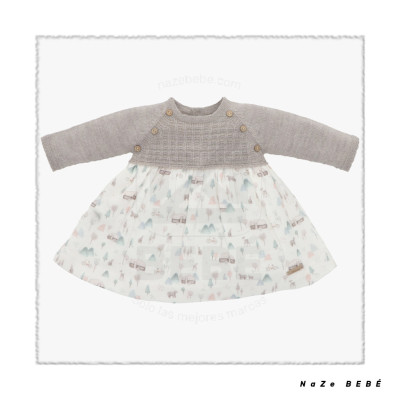 Vestido con braga bebé niña TAUPE Martín Aranda