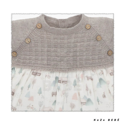 Vestido con braga bebé niña TAUPE Martín Aranda