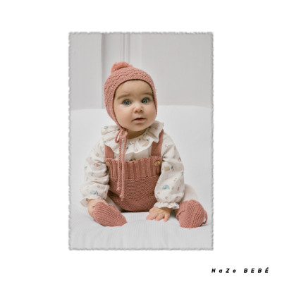 Conjunto de ranita para bebé en color teja. Colección Candil. Marca Paz Rodríguez. Colección Invierno 2024.